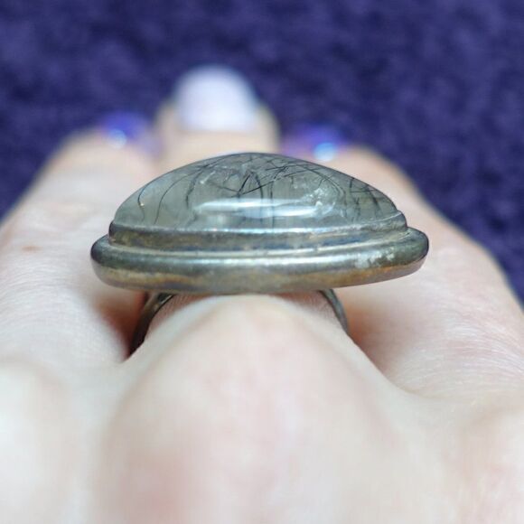 ritulated/tourmalated quartz in sterling silver - Picture 3 of 5